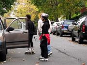  Skaters taking some rest on a SAG wagon