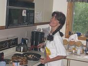  Suzanne cooking Sunday morning breakfast, great french toast!